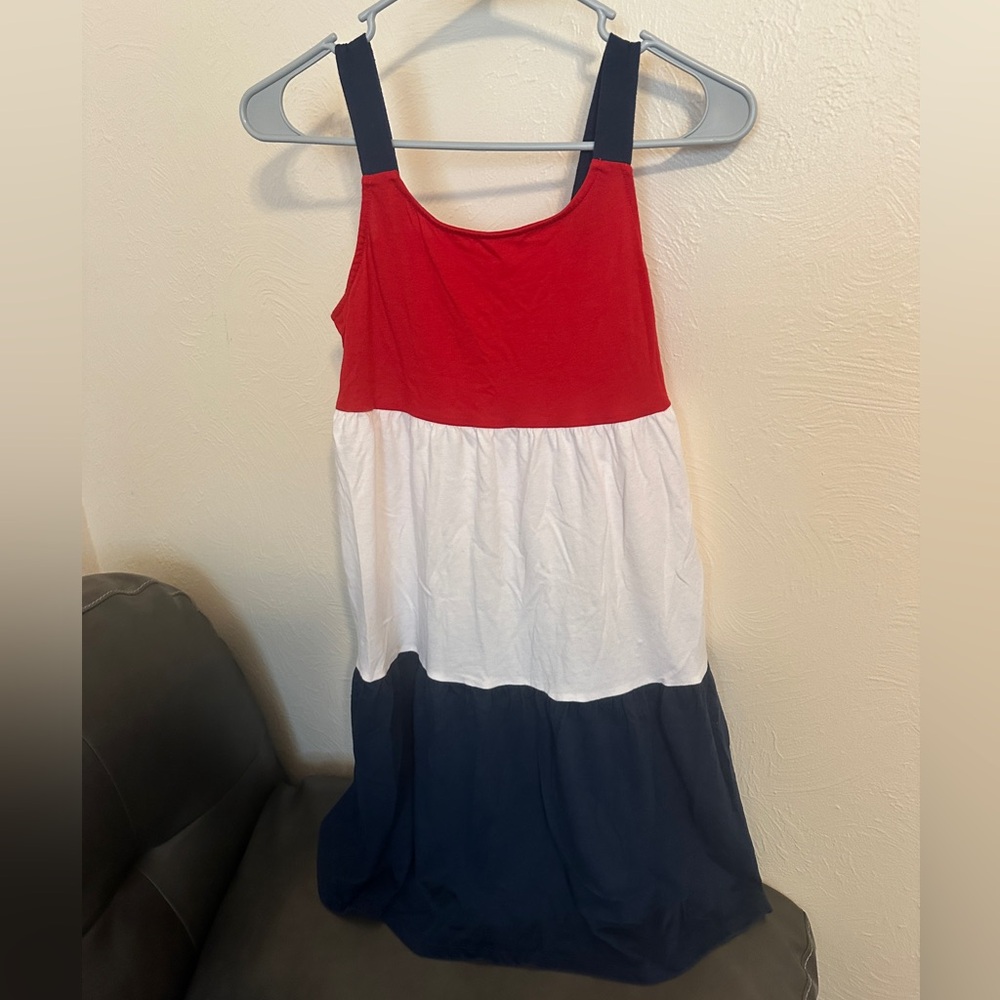 Girls 10-12 Wonder Nation Red White Blue Dress Very Nice